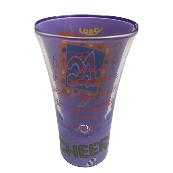 Lolita Hand-Painted 21st Birthday Shot Glass + Gift Box 2 Oz Party Shot Recipes - Picture 3 of 4